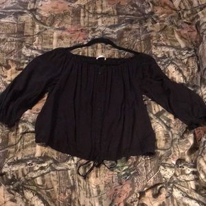 Black off the shoulder blouse